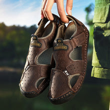 Load image into Gallery viewer, 2019 New Casual Men Sandals Comfortable Men Summer Genuine Leather Sandals Men Roman Summer Outdoor Beach Sandals Big Size 38-48
