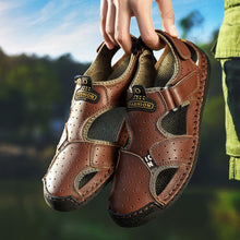 Load image into Gallery viewer, 2019 New Casual Men Sandals Comfortable Men Summer Genuine Leather Sandals Men Roman Summer Outdoor Beach Sandals Big Size 38-48
