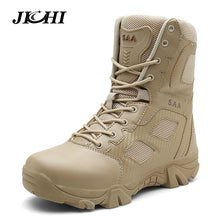 Load image into Gallery viewer, JICHI Big Size 39-47 Desert Tactical Mens Boots Wear-resisting Army Boots Men Fashion Outdoor Hiking Men Combat Ankle Boots 2019